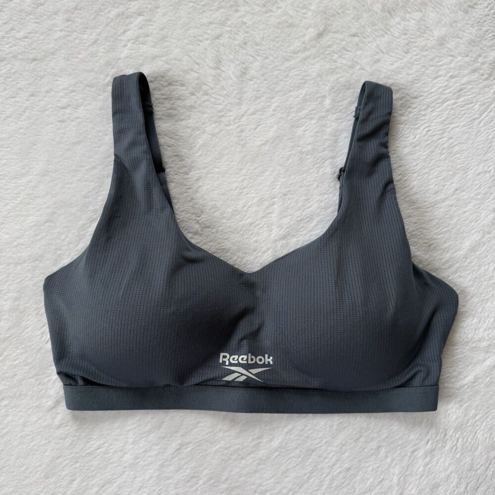 Reebok Sports Bra Light Support Adjustable Size Small Blue